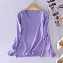 Load image into Gallery viewer, Solid V-Neck Sweater