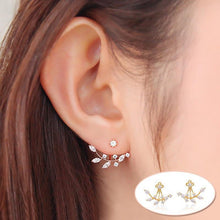 Load image into Gallery viewer, Leaf Crystal Earrings