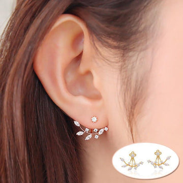 Leaf Crystal Earrings