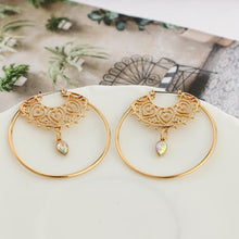 Load image into Gallery viewer, Round Hollow Drop Earrings