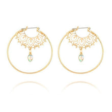 Load image into Gallery viewer, Round Hollow Drop Earrings