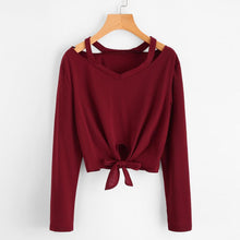 Load image into Gallery viewer, Bow Tie Crop Sweatshirt