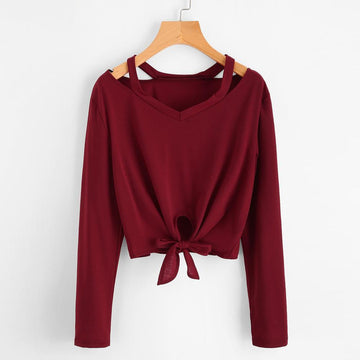 Bow Tie Crop Sweatshirt