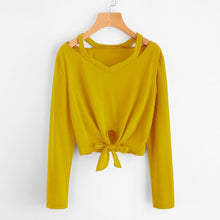 Load image into Gallery viewer, Bow Tie Crop Sweatshirt