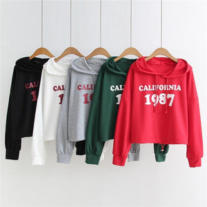 'CALIFORNIA 1987' Crop Hoodie