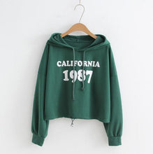 Load image into Gallery viewer, &#39;CALIFORNIA 1987&#39; Crop Hoodie