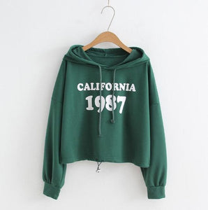 'CALIFORNIA 1987' Crop Hoodie