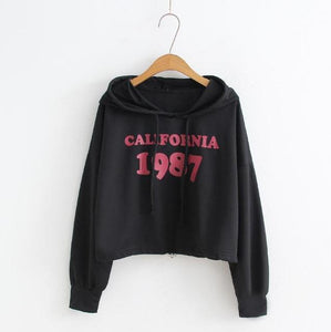 'CALIFORNIA 1987' Crop Hoodie