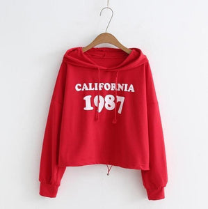 'CALIFORNIA 1987' Crop Hoodie