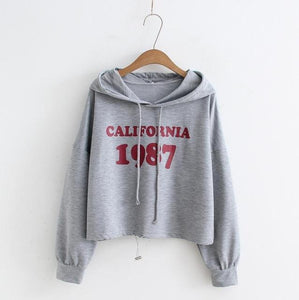 'CALIFORNIA 1987' Crop Hoodie