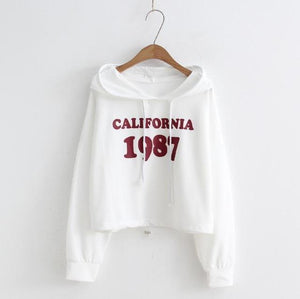 'CALIFORNIA 1987' Crop Hoodie