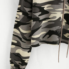 Load image into Gallery viewer, Camouflage Crop Hooded Shirt