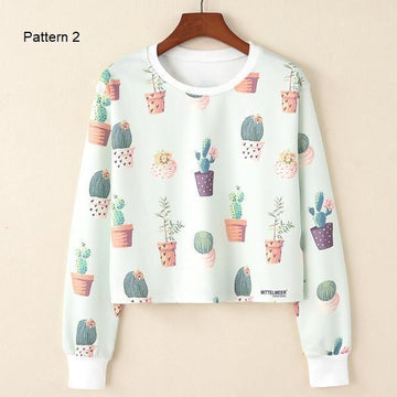 Casual Crop Sweatshirt