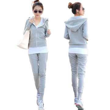 Casual Hoodie + White T-Shirt + Pants (3 Piece Set)