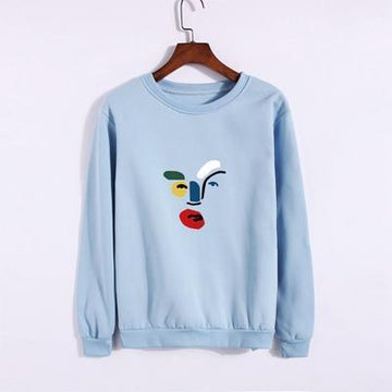 Character Print Fleeced Sweatshirt
