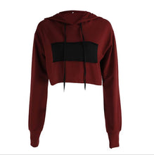 Load image into Gallery viewer, Crop Hooded Shirt