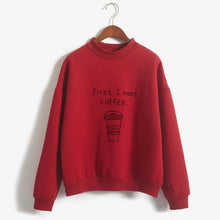 Load image into Gallery viewer, &#39;First, I Need Coffee.&#39; Turtleneck Sweatshirt