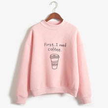 Load image into Gallery viewer, &#39;First, I Need Coffee.&#39; Turtleneck Sweatshirt