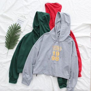 'GLOBAL CIRCA 1998' Crop Hoodie