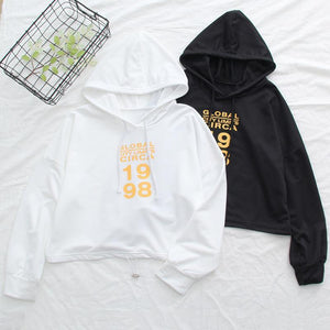 'GLOBAL CIRCA 1998' Crop Hoodie