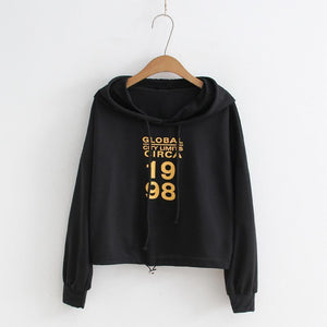 'GLOBAL CIRCA 1998' Crop Hoodie