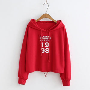 'GLOBAL CIRCA 1998' Crop Hoodie