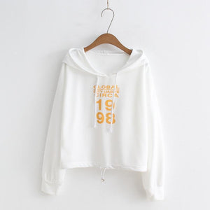 'GLOBAL CIRCA 1998' Crop Hoodie