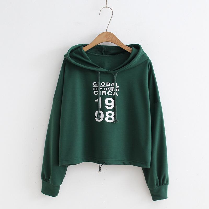 'GLOBAL CIRCA 1998' Crop Hoodie