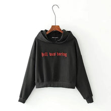Load image into Gallery viewer, &#39;Hell was boring&#39; Crop Hoodie