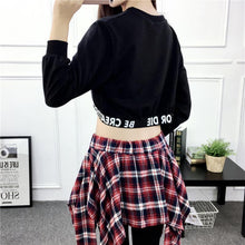 Load image into Gallery viewer, Long Sleeve Round Neck Crop Sweatshirt