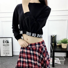 Load image into Gallery viewer, Long Sleeve Round Neck Crop Sweatshirt