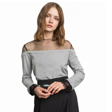 Mesh Patchwork Sweatshirt