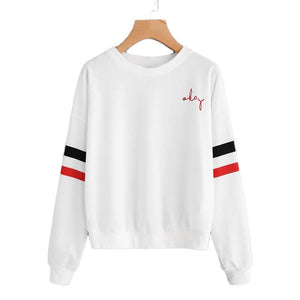 'okay' Striped Sweatshirt