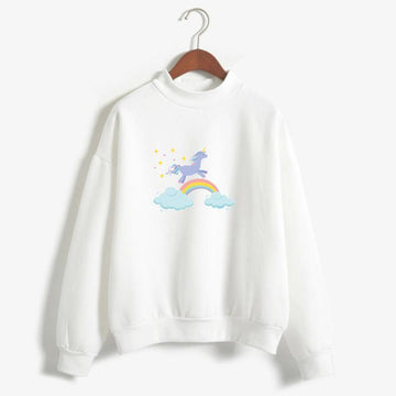 Rainbow Unicorn Fleeced Sweatshirt