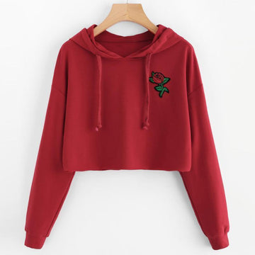 Rose Embroidery Crop Top