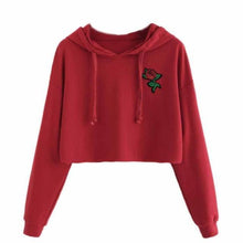 Load image into Gallery viewer, Rose Embroidery Crop Top