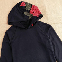Load image into Gallery viewer, Rose Embroidery Hoodie