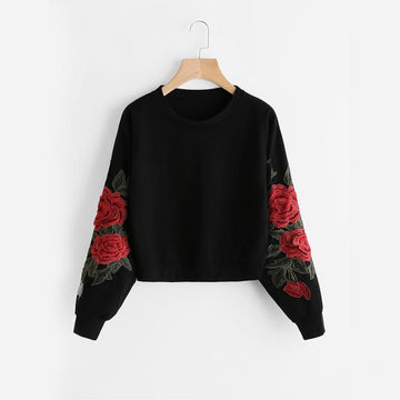 Rose Embroidery Sweatshirt
