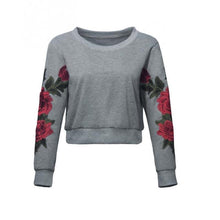 Load image into Gallery viewer, Rose Embroidery Sweatshirt