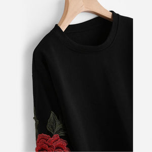 Rose Embroidery Sweatshirt