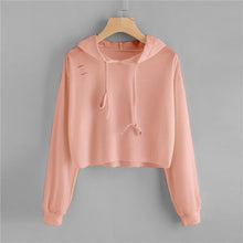 Load image into Gallery viewer, Shredded Crop Hoodie