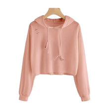Load image into Gallery viewer, Shredded Crop Hoodie