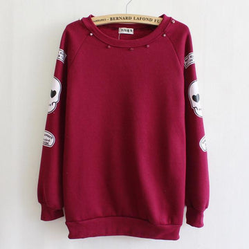 Skull Print Sweatshirt (2 Colors)