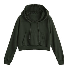 Load image into Gallery viewer, Solid Color Crop Hoodie