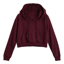 Load image into Gallery viewer, Solid Color Crop Hoodie