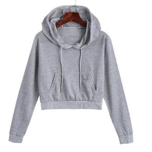 Load image into Gallery viewer, Solid Color Crop Hoodie