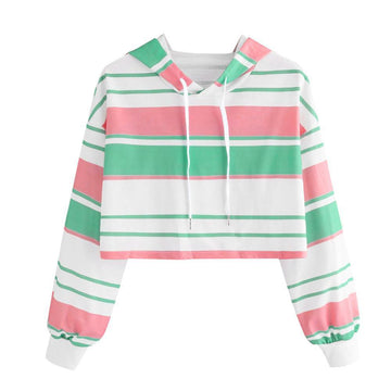 Striped Crop Hoodie