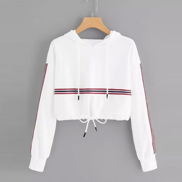 Striped Crop Hoodie