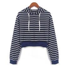 Load image into Gallery viewer, Striped Crop Hoodie