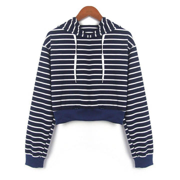 Striped Crop Hoodie